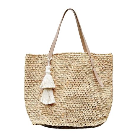 Raffia Tote in Natural 